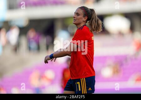 ORLANDO. USA. 05. MÄRZ: Alexia Putellas aus Spanien nach einer verpassten Chance beim SheBelieves Cup Frauen-WM 2020-Freundschaftsspiel zwischen Spanien Frauen und Japan Frauen im Exploria Stadium in Orlando, USA. ***keine kommerzielle Nutzung*** (Foto von Daniela Porcelli/SPP) Stockfoto