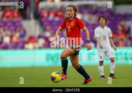 ORLANDO. USA. MÄRZ 05: Alexia Putellas aus Spanien auf dem Ball während des SheBelieves Cup Women's International Freundschaftsspiel zwischen Spanien Frauen und Japan Frauen im Exploria Stadium in Orlando, USA 2020. ***keine kommerzielle Nutzung*** (Foto von Daniela Porcelli/SPP) Stockfoto