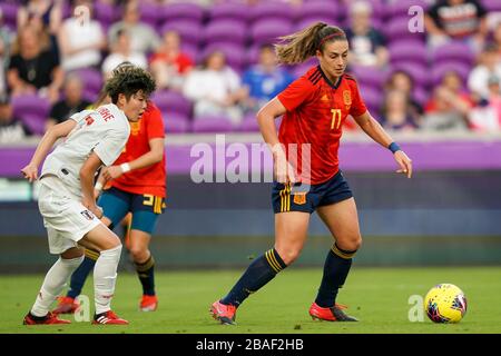 ORLANDO. USA. MÄRZ 05: Alexia Putellas von Spanien im Angriff während des SheBelieves Cup Women's International Freundschaftsspiel zwischen Spanien Frauen und Japan Frauen im Exploria Stadium in Orlando, USA 2020. ***keine kommerzielle Nutzung*** (Foto von Daniela Porcelli/SPP) Stockfoto