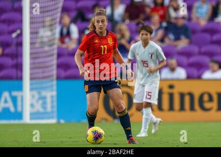 ORLANDO. USA. 05. MÄRZ: Alexia Putellas aus Spanien geht beim SheBelieves Cup Women's International Freundschaftsspiel zwischen Spanien Frauen und Japan Frauen im Exploria Stadium in Orlando, USA 2020 voran. ***keine kommerzielle Nutzung*** (Foto von Daniela Porcelli/SPP) Stockfoto