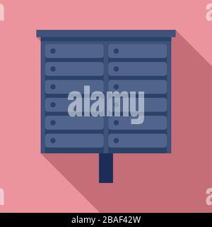 Symbol für die Mailbox des Apartments. Flache Abbildung des Vektorsymbols für die Mailbox des Apartments für das Webdesign Stock Vektor