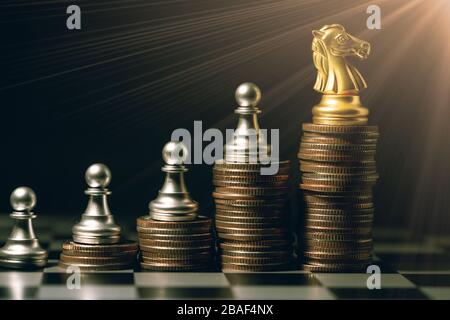 Gold Schach. Elite Business Team Leader goldene Farbe Gefühl Luxus reiche wunderschöne Bild. Stockfoto