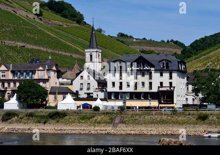 Deutschland, Rheinland-Pfalz, Rheintal zum UNESCO-Weltkulturerbe Assmanshausen Stockfoto