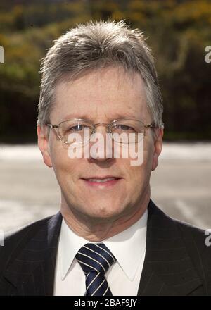 Der demokratische Abgeordnete der Ulster Unionist, Peter Robinson, Abgeordneter, Wahlkreis East Belfast, Nordirland. MAI 2005. Foto/Paul McErlane Fotografie Stockfoto