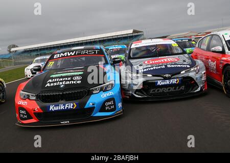 Andrew Jordan (GBR) Team BMW BMW 330i M Sport auf dem Silverstone BTCC Media Day Stockfoto