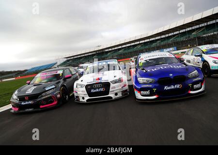 Tom Chilton (GBR) - BTC Racing Honda Civic Type R, Bobby Thompson (GBR) - TradePriceCars.com Audi S3 Saloont, Stephen Jelley (GBR) - Team Parker Racin Stockfoto