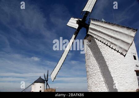 Windmühlen in Consuegra, Toledo, la Mancha, Spanien Stockfoto