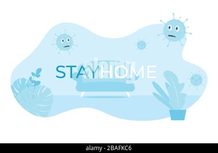 Novel Coronavirus 2019-nCoV , Stay Home Novel Coronavirus 2019-nCoV Stock Vektor