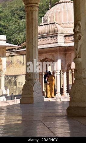 Schauspieler auf der Bühne in Jaipur, Rajasthan, Indien Stockfoto