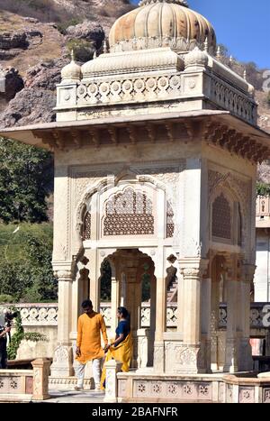 Schauspieler auf der Bühne in Jaipur, Rajasthan, Indien Stockfoto