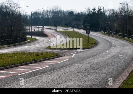 Leere Straßen in Lancashire aufgrund der Coronavirus Pandemie. Stockfoto