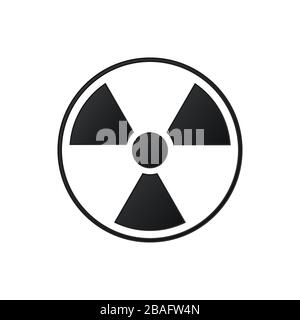 Strahlungssymbol. Schwarzes Farbsymbol isoliert auf weißem Hintergrund. Vektorgrafiken Stock Vektor