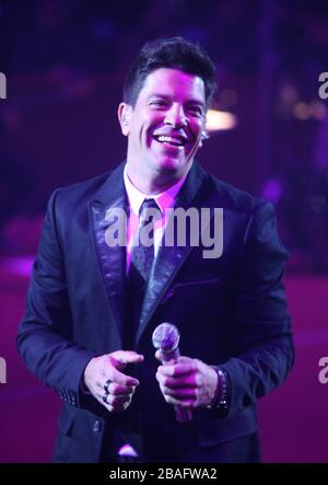 Yahir Othón Parra Durante su Concierto en El Palenque de la Feria de Leon Guanajuato el 16 de Enero del 2014.. (* Foto: TiradorTercero/NortePhoto*) Stockfoto