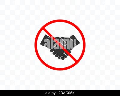 Kein Handshake-Symbol. Vektorgrafiken, flaches Design. Stock Vektor