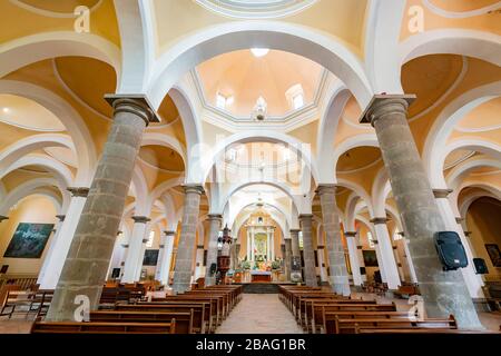 Cholula, 18. FEBRUAR 2017 - Innenansicht der Capilla Real o de Naturales, Convento de San Gabriel Stockfoto