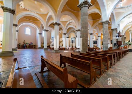 Cholula, 18. FEBRUAR 2017 - Innenansicht der Capilla Real o de Naturales, Convento de San Gabriel Stockfoto