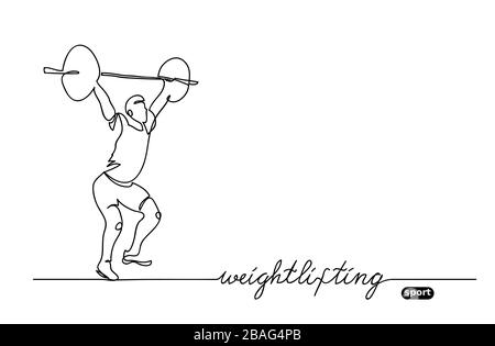 Gewichtheben. Minimalistisches Vektorbanner. Stock Vektor