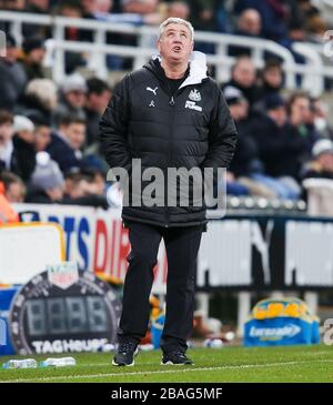 Manager von Newcastle United, Steve Bruce - Newcastle United gegen Leicester City, Premier League, St James' Park, Newcastle upon Tyne, Großbritannien - 1. Januar 2020 nur redaktionelle Verwendung - es gelten Einschränkungen für DataCo Stockfoto