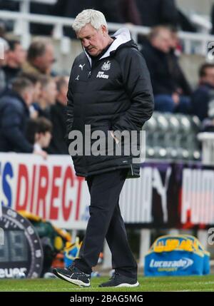 Manager von Newcastle United, Steve Bruce - Newcastle United gegen Leicester City, Premier League, St James' Park, Newcastle upon Tyne, Großbritannien - 1. Januar 2020 nur redaktionelle Verwendung - es gelten Einschränkungen für DataCo Stockfoto