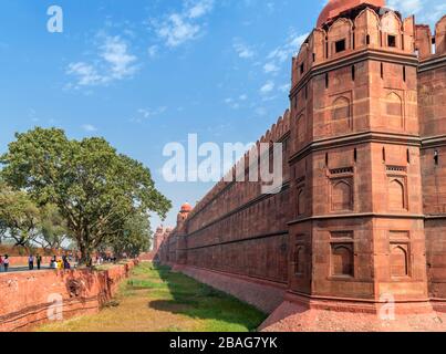 Wände des Roten Forts, Delhi, Indien Stockfoto