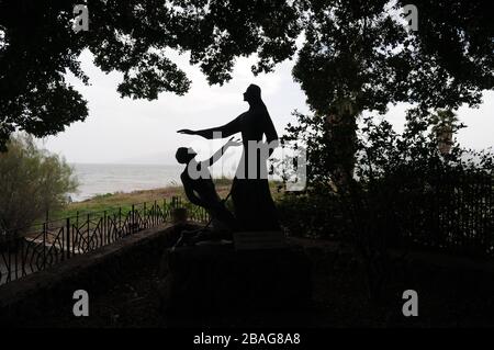 Tabgha - Kirche des Vorrangs des Heiligen Peter Mensa Christi, Israel Stockfoto