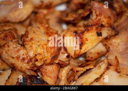 Hühnergyros schließen sich. Stockfoto
