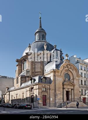 Temple du Marais (Kirche von Sainte Marie de la Visitation) in Paris, Frankreich. Rue Saint Antoine Stockfoto