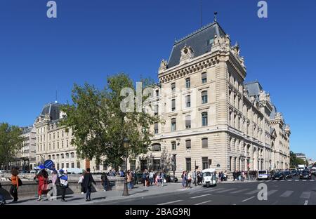 Rue de la Cité, Quai du marché Neuf, Paris, Frankreich Stockfoto
