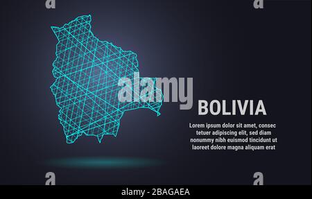 Vector Low Poly Karte von Bolivien Stock Vektor