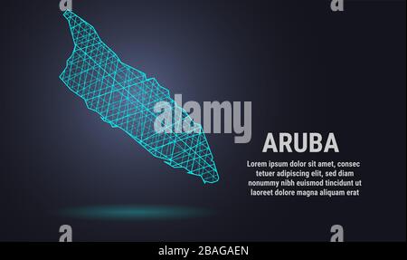 Vector Low Poly Karte von Aruba Stock Vektor