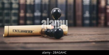 Notar Dichtungen, beglaubigte Dokument Konzept, nicht klassifizierte Dokumente. Stockfoto