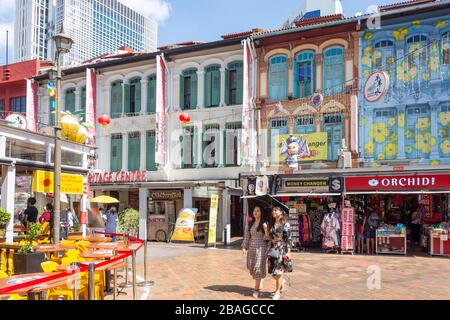 Chinesische Souvenirläden und Ladengeschäfte, Pagoda-Straße, Central Area, Chinatown, Republik Singapur Stockfoto