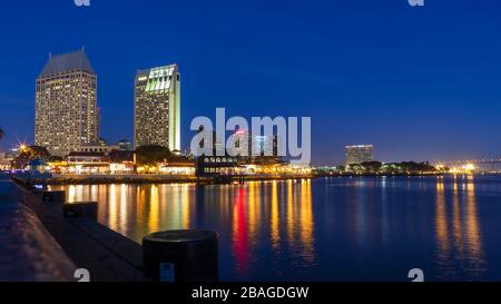 Downtown San Diego Skyline und Bucht in San Diego, Kalifornien Stockfoto