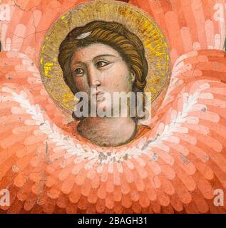 Detail eines Erzengels des Jüngsten Gerichts von Pietro Cavallini. Rom, Italien Stockfoto