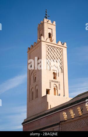 Die Ben Salah Moschee ist eine marinide Moschee aus dem 14. Jahrhundert in der historischen Medina von Marrakesch, Marokko. Stockfoto