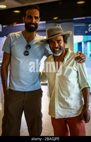 Arturo Barbas Schauspieler en la Serie El Señor de los Cielos y Damian Alzazazar previo a la obra EL PROFESOR en Auditorio Civco. Hermosillo Sonora 20 Agost Stockfoto