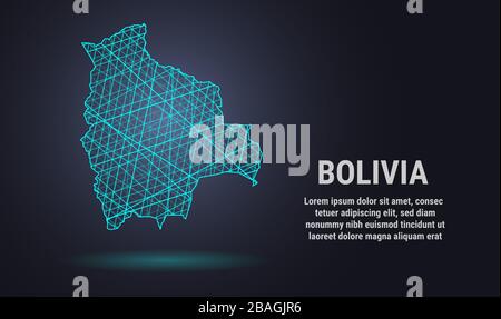 Vector Low Poly Karte von Bolivien Stock Vektor