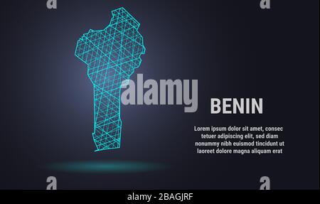 Vector Low Poly Karte von Benin Stock Vektor