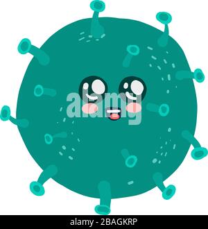Niedliches Coronavirus, Abbildung, Vektor auf weißem Hintergrund Stock Vektor
