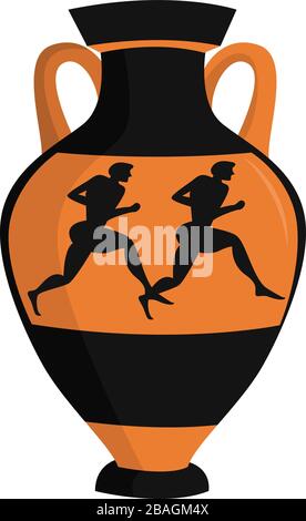 Altgriechische Amphore, Illustration, Vektor auf weißem Hintergrund Stock Vektor