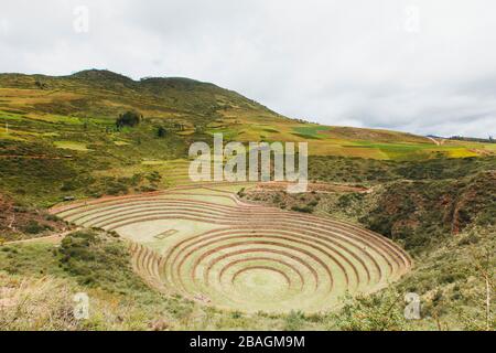 Der berühmte peruanische Ort Moray in Peru Stockfoto
