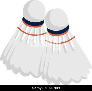 Badminton Bälle, Illustration, Vektor auf weißem Hintergrund Stock Vektor