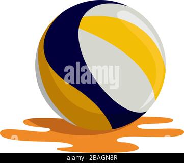 Beach-Volleyball, Illustration, Vektor auf weißem Hintergrund Stock Vektor