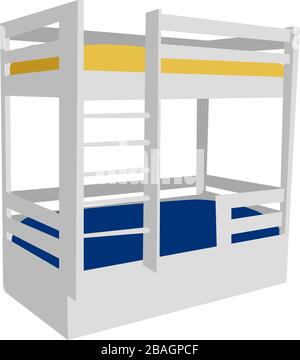 Etagenbett, Abbildung, Vektor auf weißem Hintergrund Stock Vektor