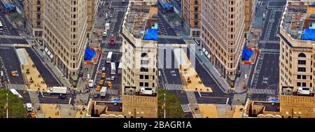 Manhattan vor und nach einer neuartigen Coronavirus (COVID-19) Pandemie. Stockfoto