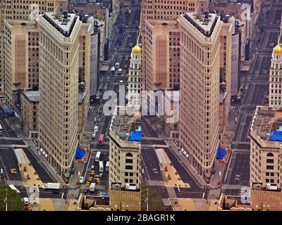 Manhattan vor und nach einer neuartigen Coronavirus (COVID-19) Pandemie. Stockfoto