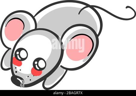 Niedliche Maus, Illustration, Vektor auf weißem Hintergrund Stock Vektor