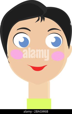 Dame mit blauen Augen, Illustration, Vektor auf weißem Hintergrund Stock Vektor