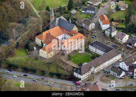 Kloster Saarn in Mülheim, 07.01.2014, Luftbild, Deutschland, Nordrhein-Westfalen, Ruhrgebiet, Mülheim Stockfoto