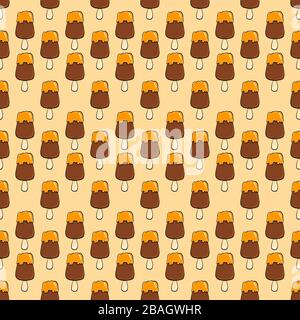 Eiscreme-Karamellmuster, Abbildung, Vektor auf weißem Hintergrund Stock Vektor
